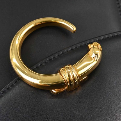 Cartier Black Leather Panthere 2way Shoulder Handbag