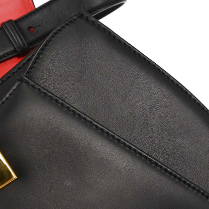 Cartier Black Leather Panthere 2way Shoulder Handbag