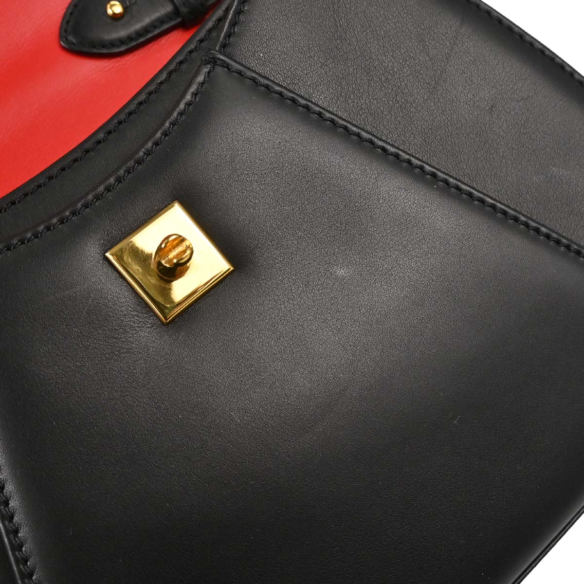 Cartier Black Leather Panthere 2way Shoulder Handbag