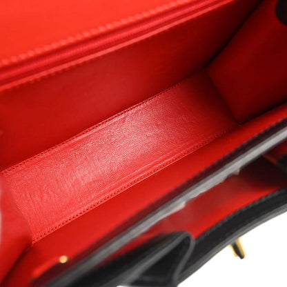 Cartier Black Leather Panthere 2way Shoulder Handbag