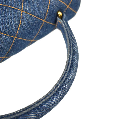 Chanel 1996-1997 Blue Denim Kelly Top Handle Handbag