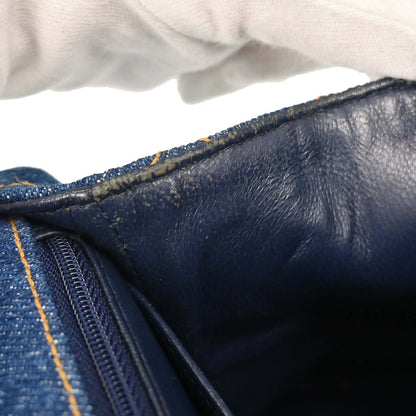 Chanel 1996-1997 Blue Denim Kelly Top Handle Handbag
