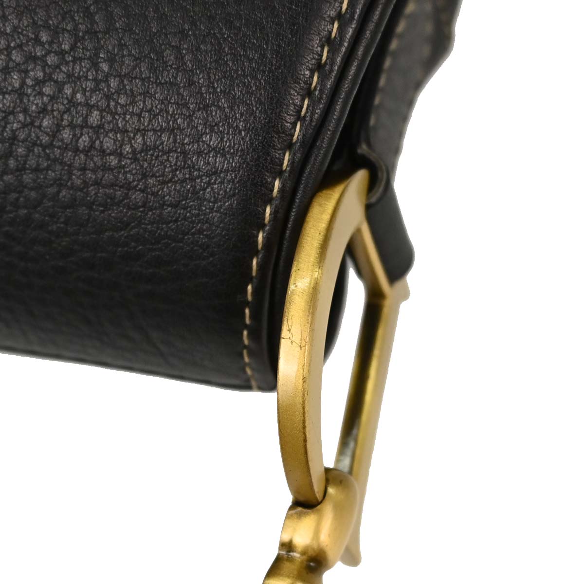 Christian Dior Black Leather Saddle Handbag