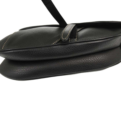 Christian Dior Black Leather Saddle Handbag
