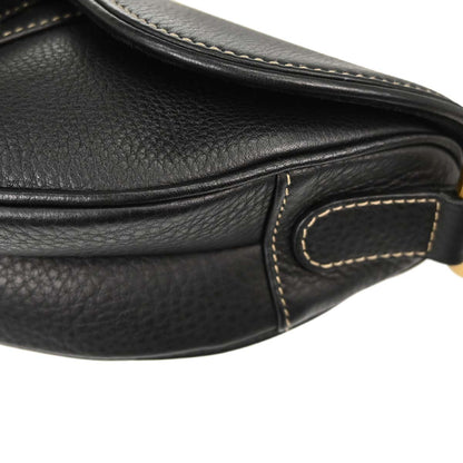 Christian Dior Black Leather Saddle Handbag