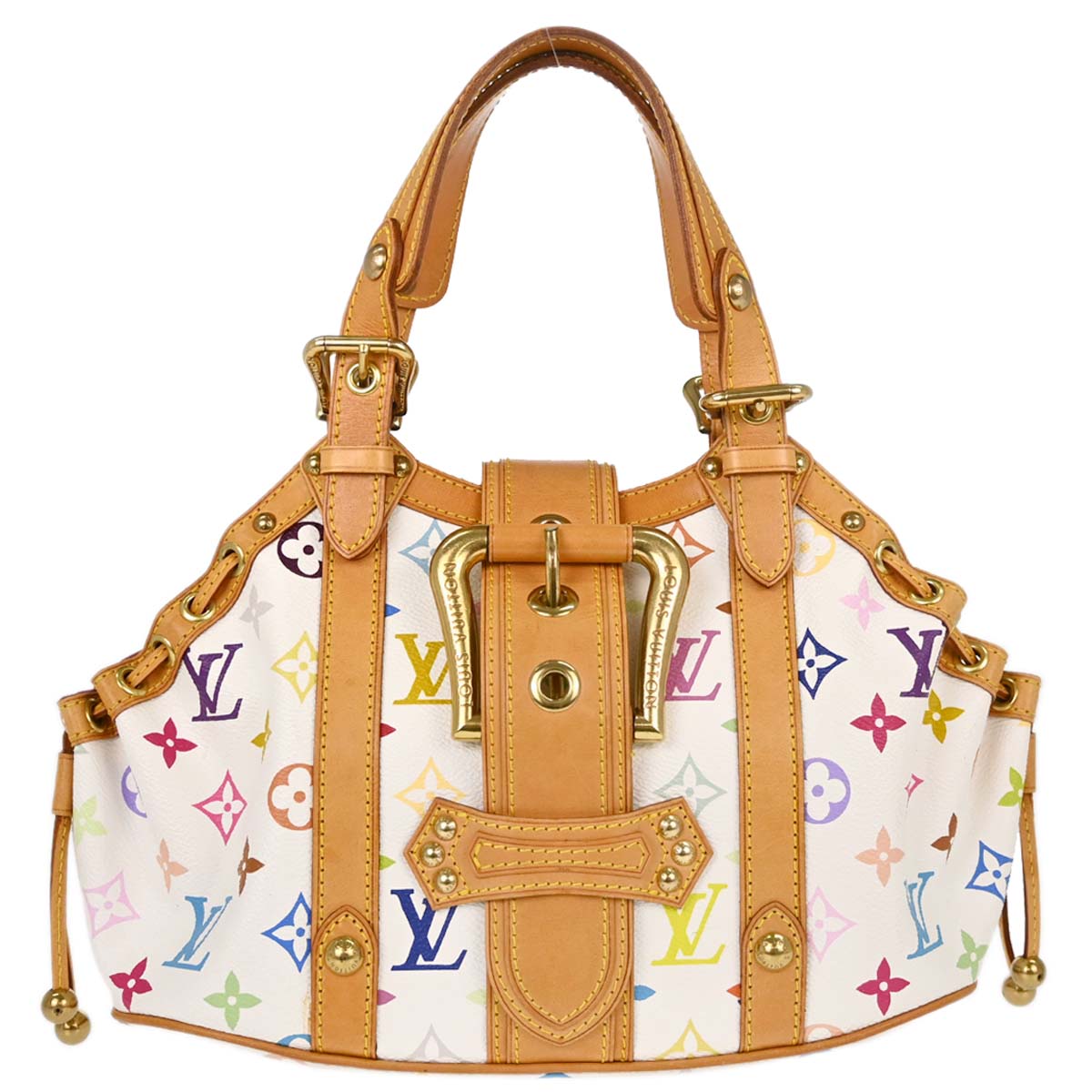 Louis Vuitton White Monogram Multicolor Theda GM Handbag M92347