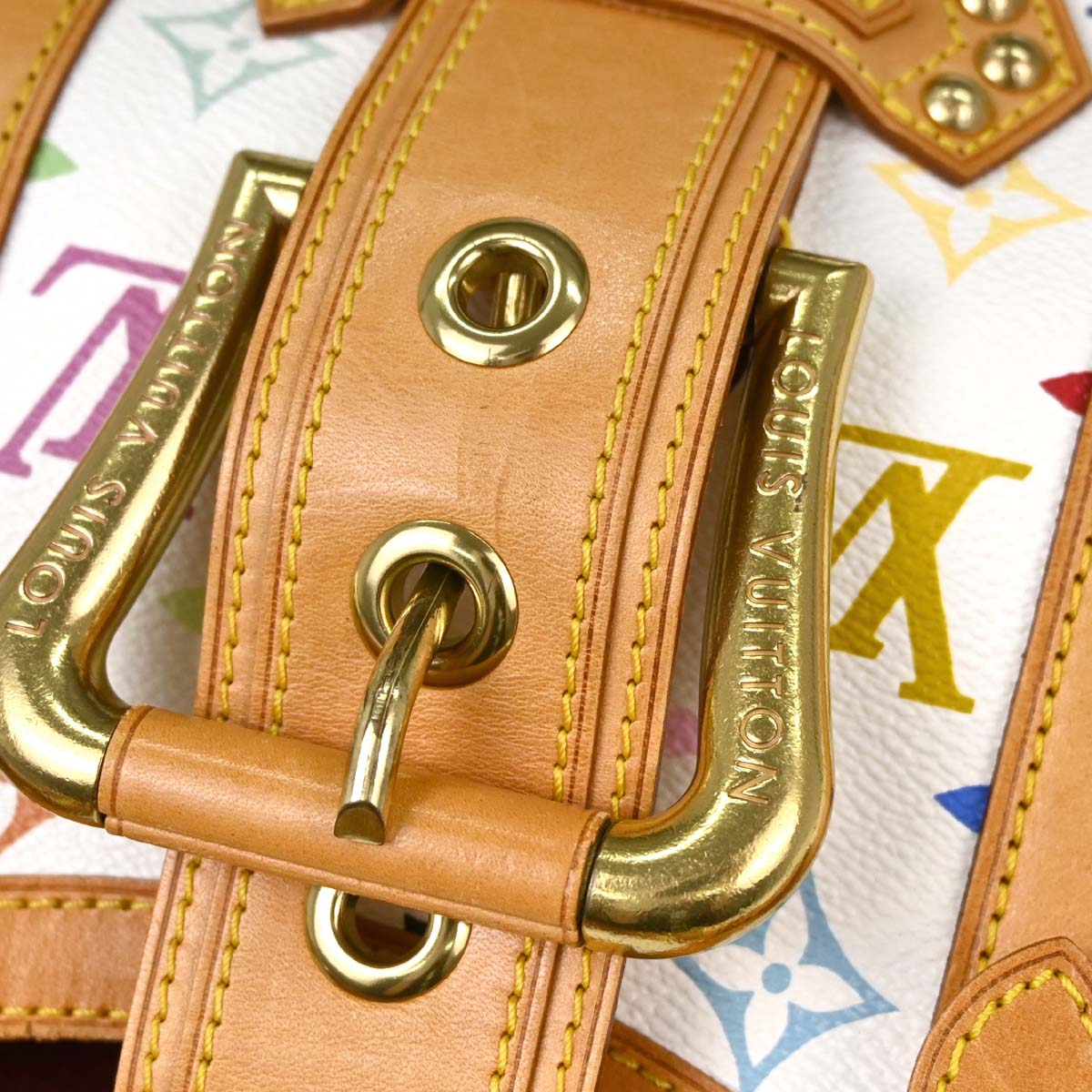 Louis Vuitton White Monogram Multicolor Theda GM Handbag M92347