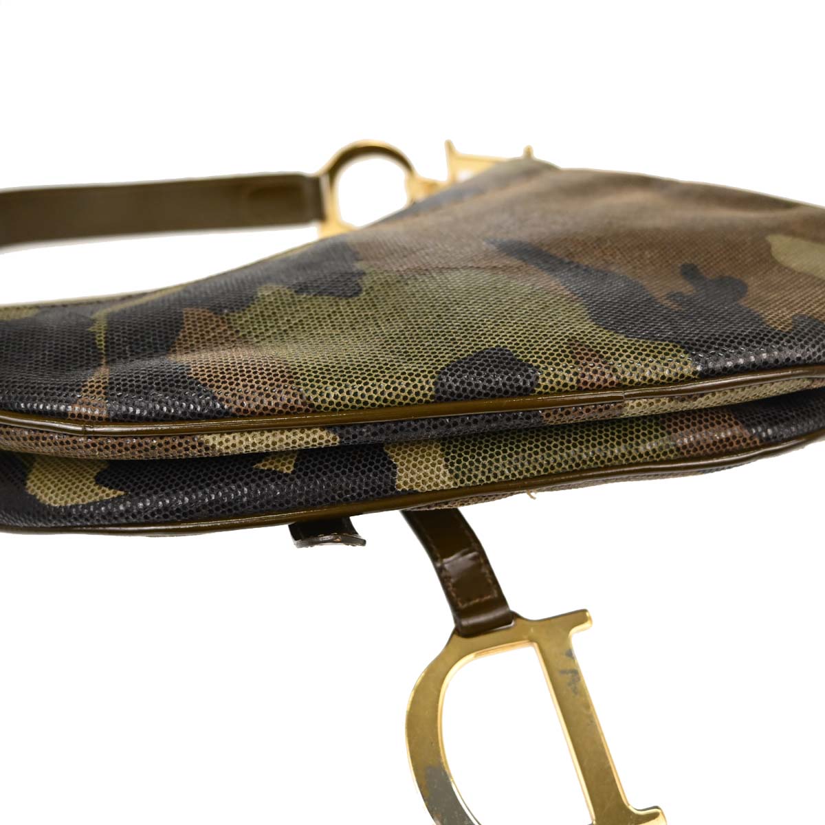 Christian Dior Green Camouflage Saddle Handbag