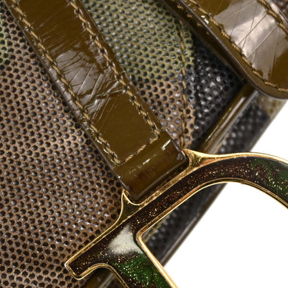 Christian Dior Green Camouflage Saddle Handbag