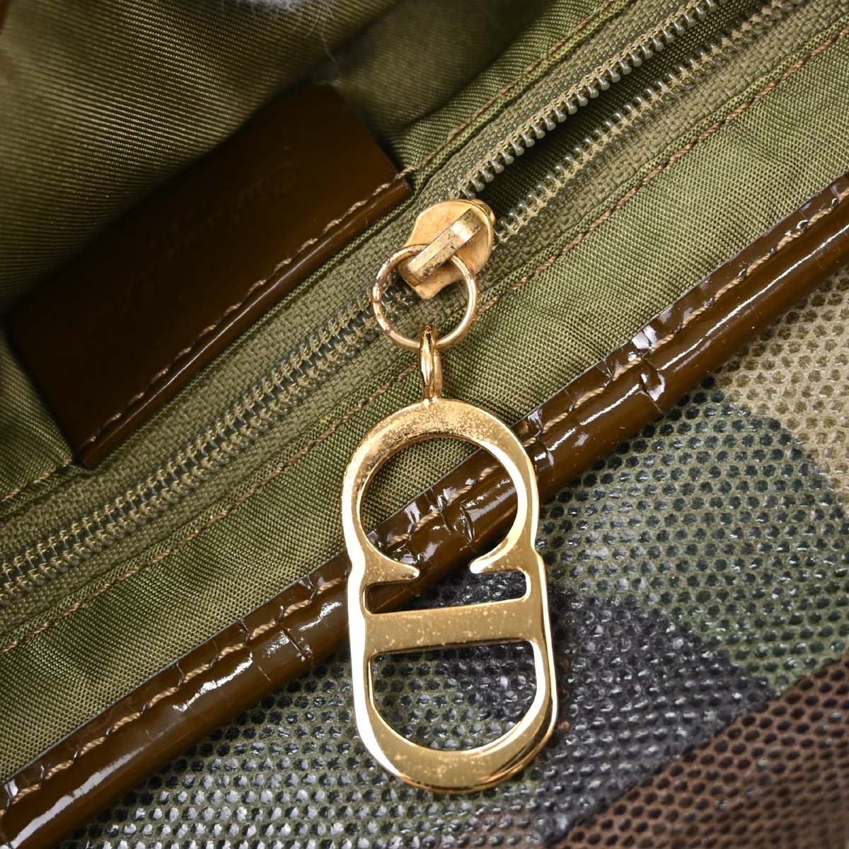 Christian Dior Green Camouflage Saddle Handbag