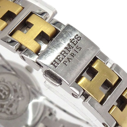 Hermes Ref.CL4.220 Clipper Date 24mm Quartz Watch SS Gold Plated