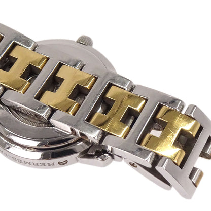 Hermes Ref.CL4.220 Clipper Date 24mm Quartz Watch SS Gold Plated