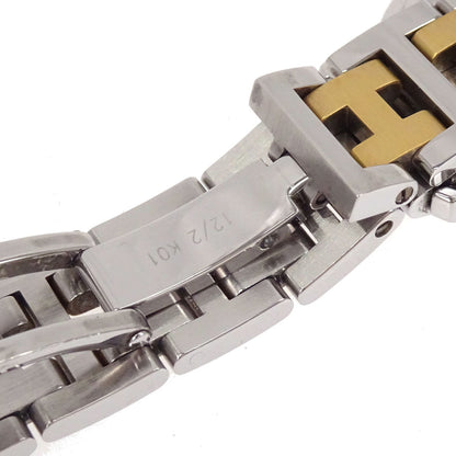 Hermes Ref.CL4.220 Clipper Date 24mm Quartz Watch SS Gold Plated