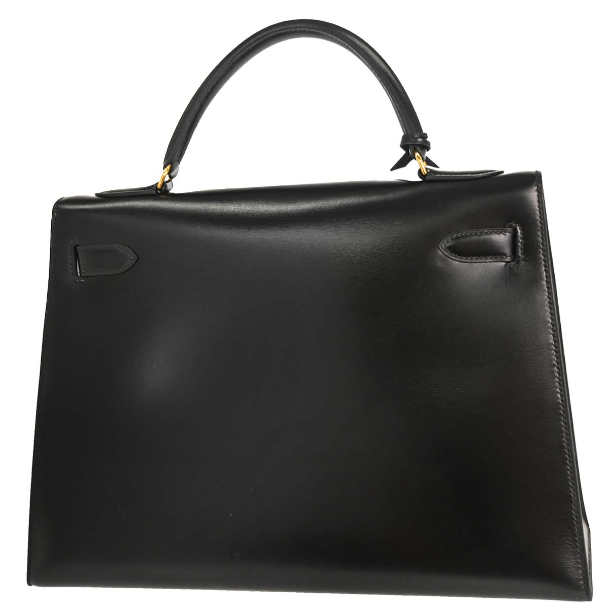 Hermes Black Box Calf Kelly 32 Sellier Handbag