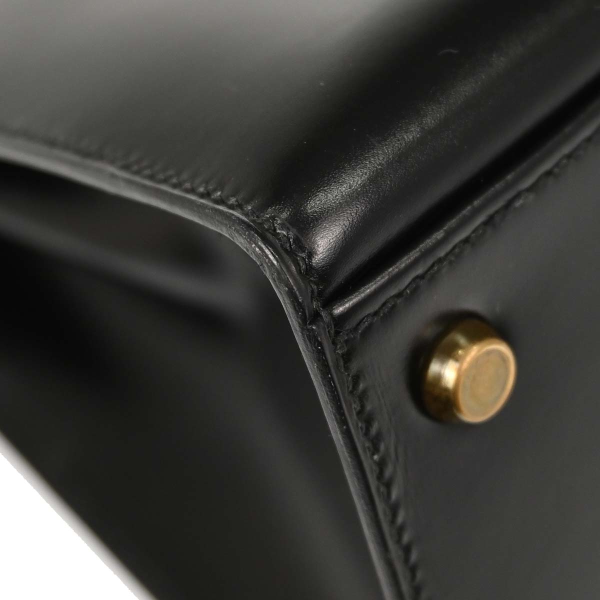 Hermes Black Box Calf Kelly 32 Sellier Handbag