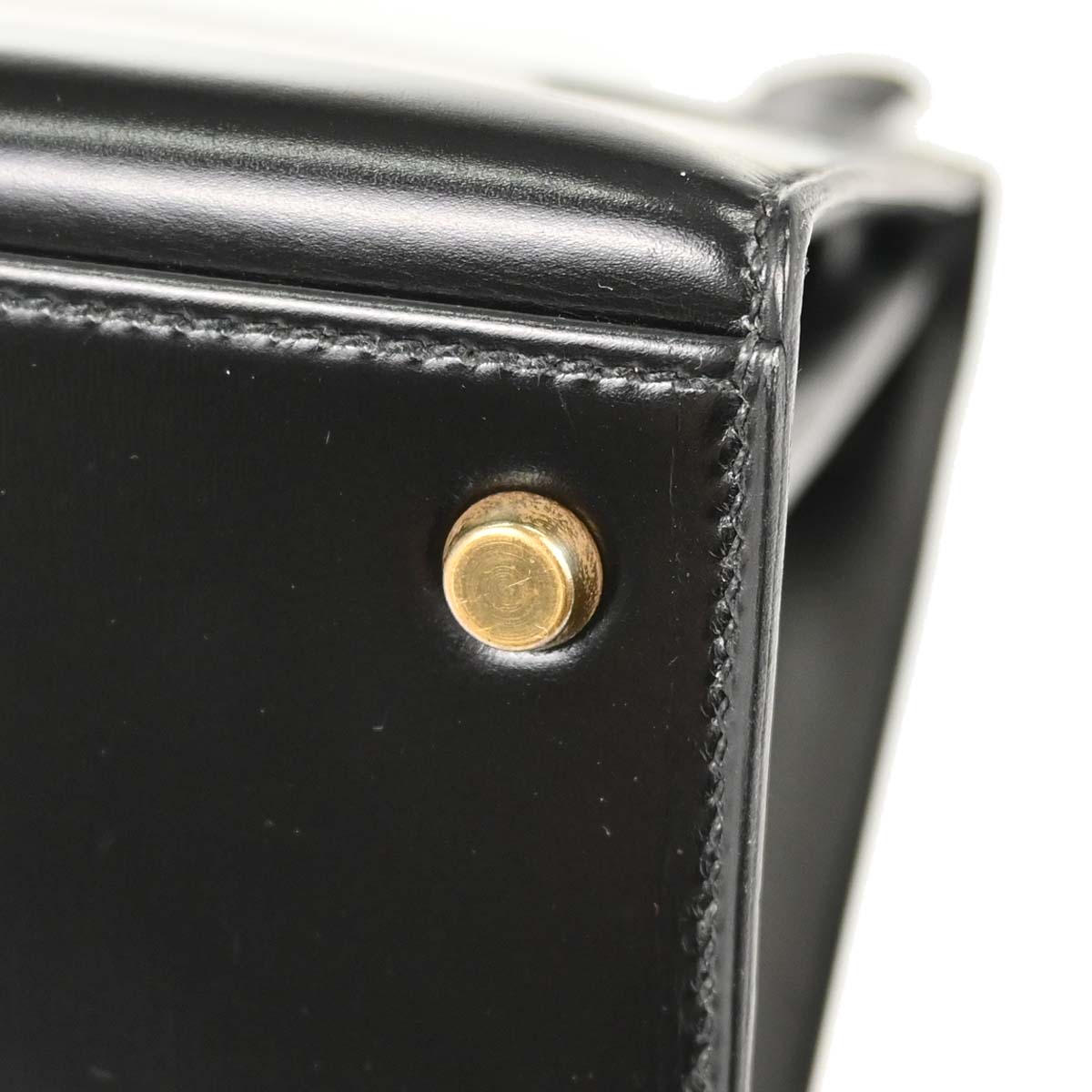 Hermes Black Box Calf Kelly 32 Sellier Handbag