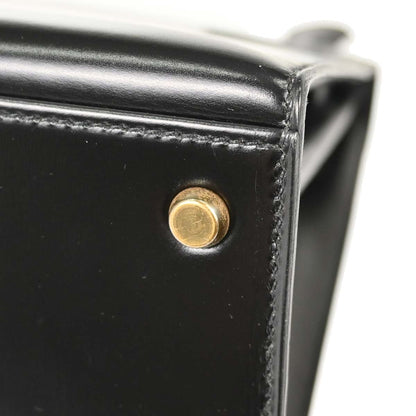 Hermes Black Box Calf Kelly 32 Sellier Handbag