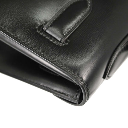 Hermes Black Box Calf Kelly 32 Sellier Handbag