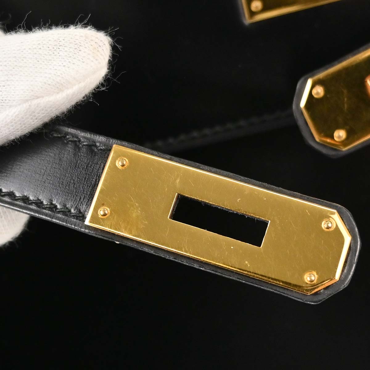 Hermes Black Box Calf Kelly 32 Sellier Handbag