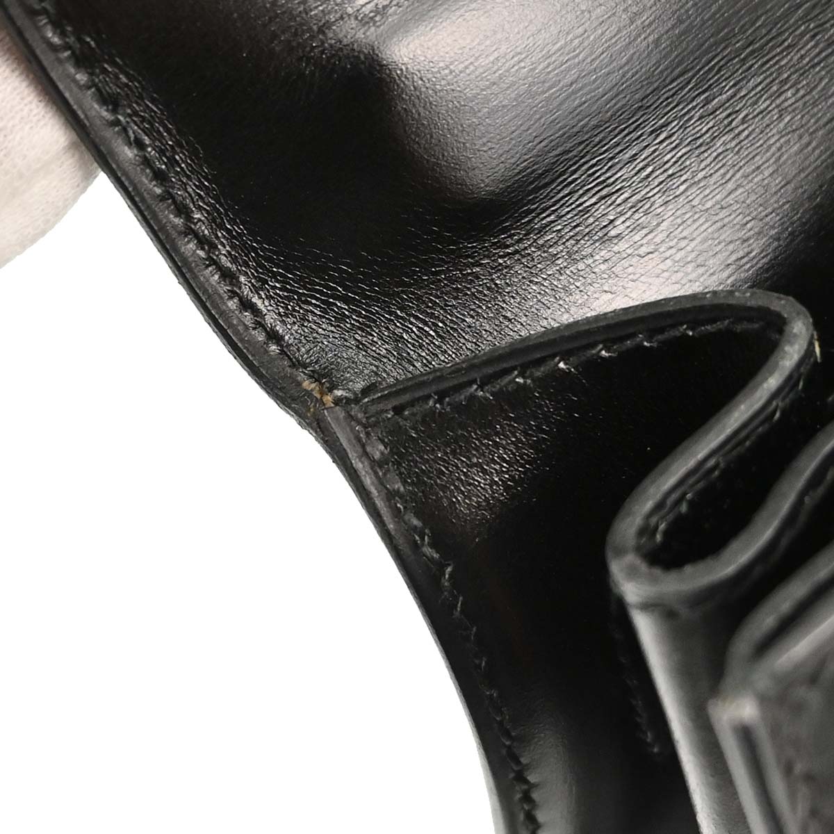 Hermes Black Box Calf Kelly 32 Sellier Handbag