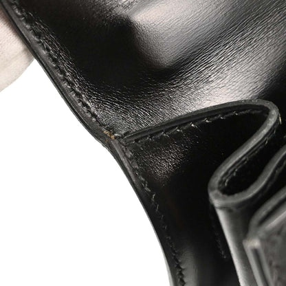 Hermes Black Box Calf Kelly 32 Sellier Handbag
