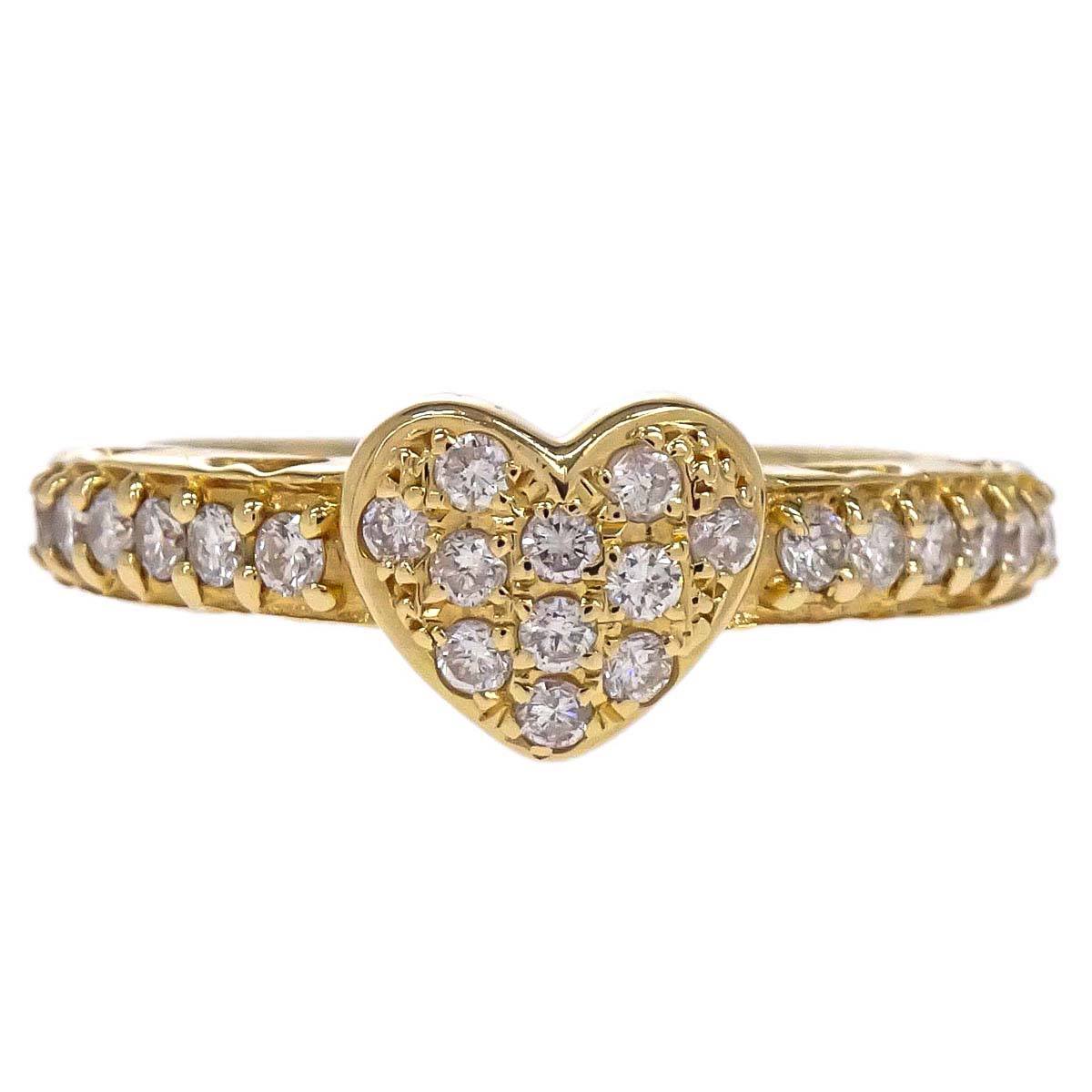 YG Heart Ring 18K Diamond Gold #51 Jewelry