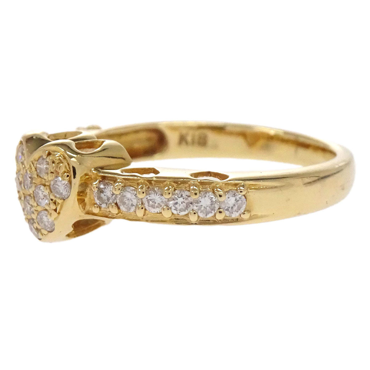 YG Heart Ring 18K Diamond Gold #51 Jewelry