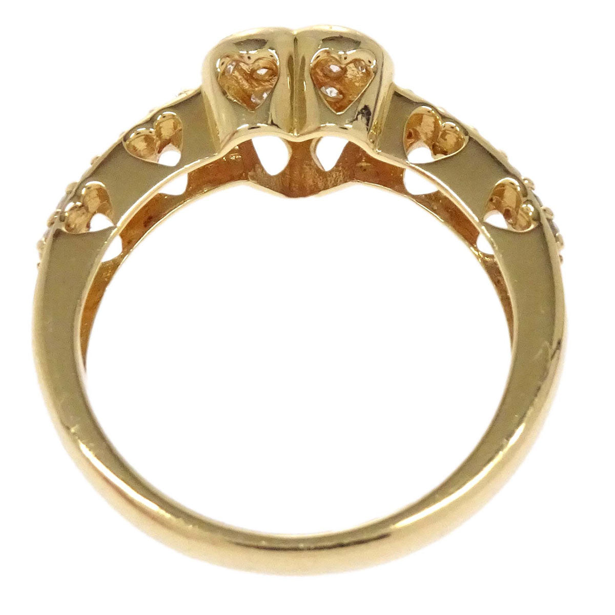 YG Heart Ring 18K Diamond Gold #51 Jewelry