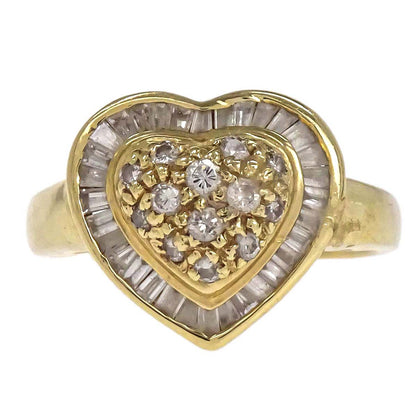 Heart Ring 18K Gold Diamond #53 Jewelry