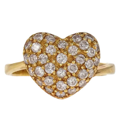 Heart Ring 18K Diamond Gold #48 Jewelry