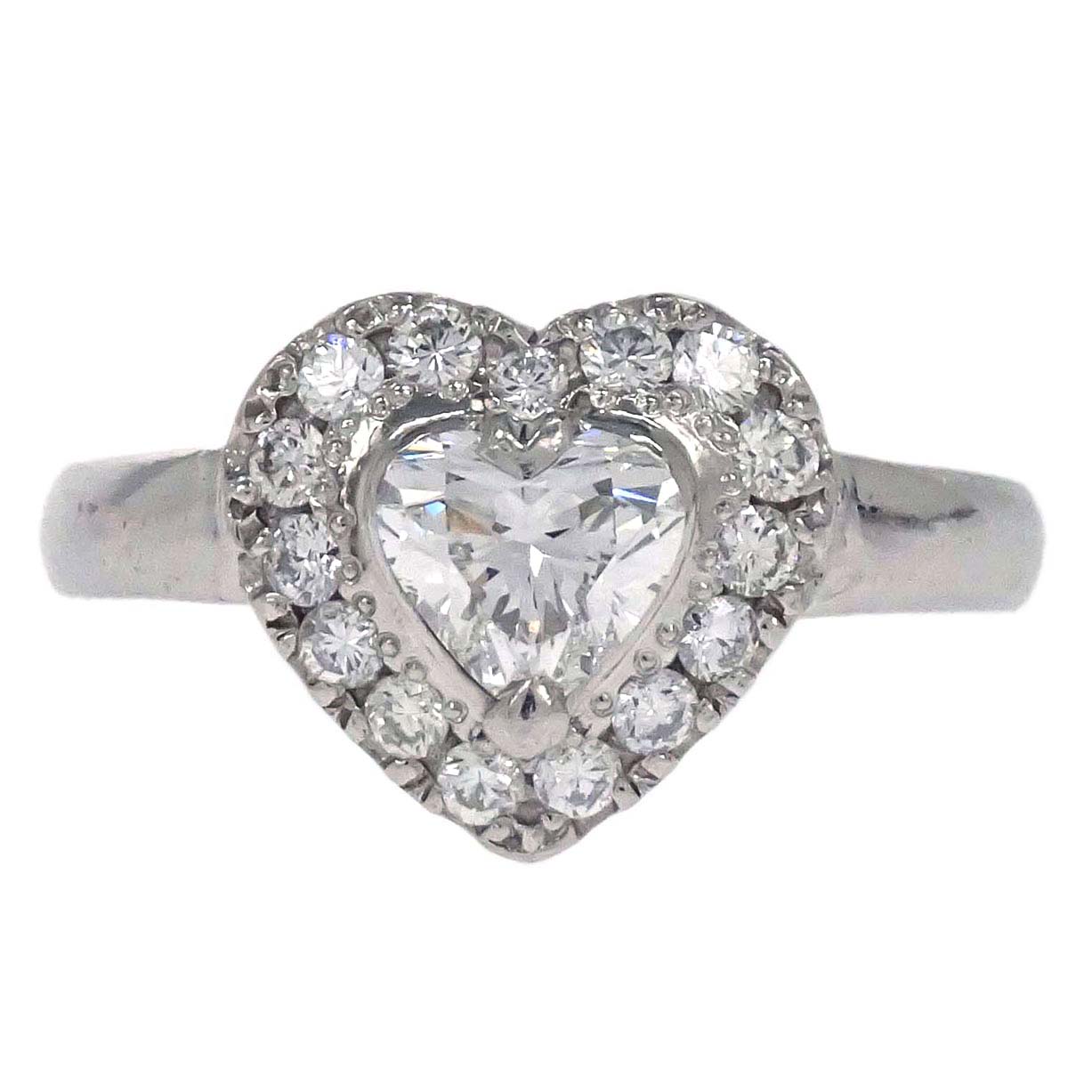Ring Pt900 Heart Diamond #51 Jewelry