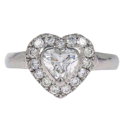 Ring Pt900 Heart Diamond #51 Jewelry