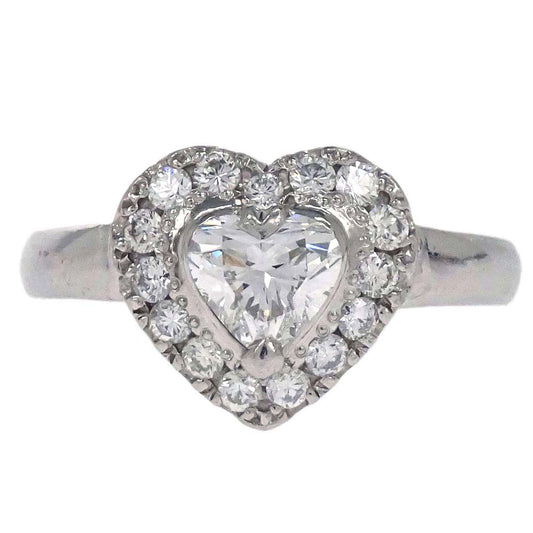 Ring Pt900 Heart Diamond #51 Jewelry
