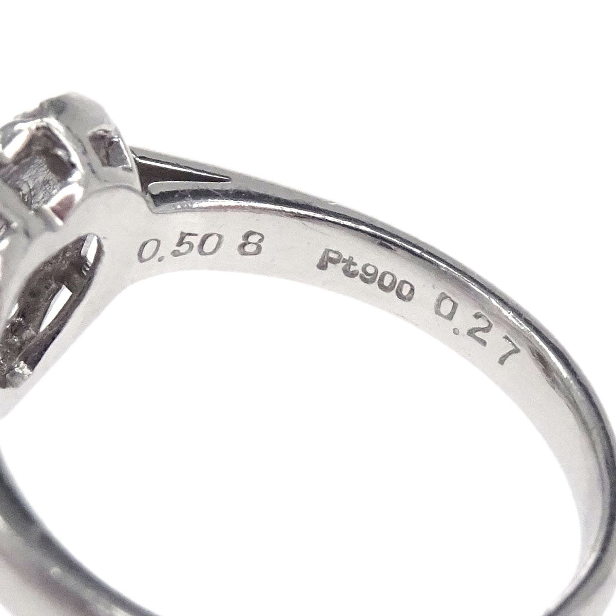Ring Pt900 Heart Diamond #51 Jewelry