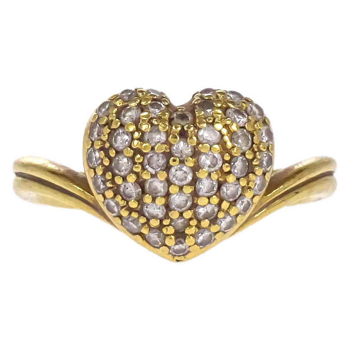 Heart Ring 18K Gold Diamond #53 Jewelry