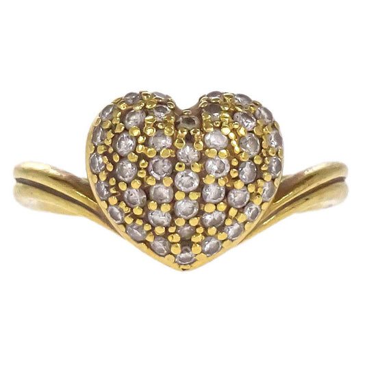 Heart Ring 18K Gold Diamond #53 Jewelry