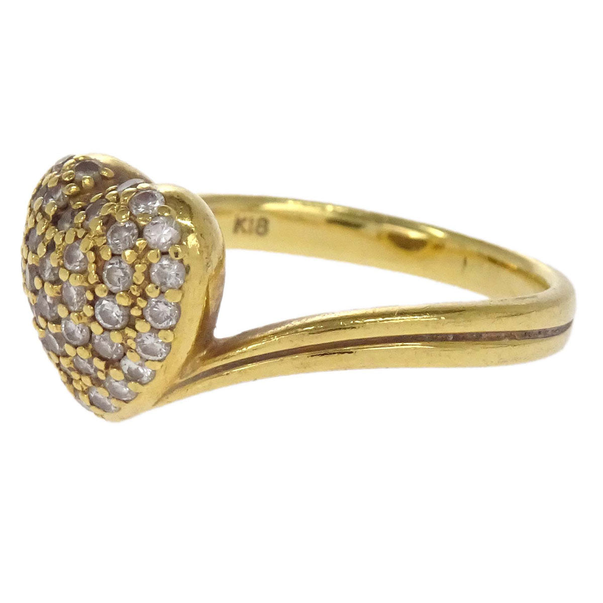 Heart Ring 18K Gold Diamond #53 Jewelry