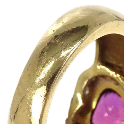 Ring Heart 750 Gold Ruby Diamond #53 Jewelry