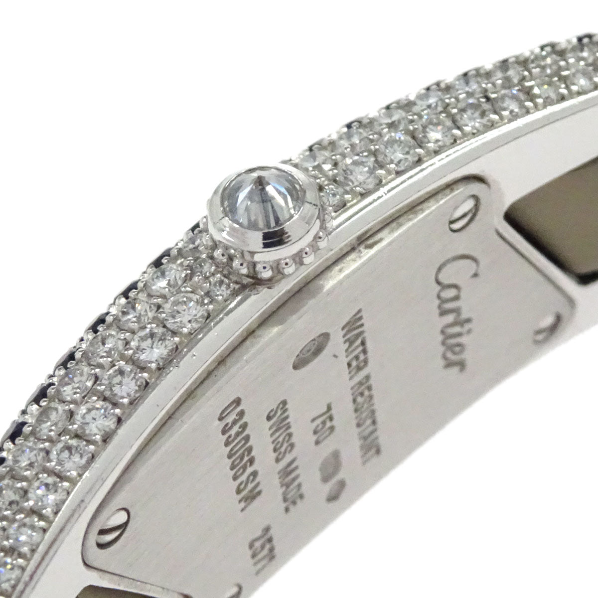 Cartier * Ref.2571 Libre Imaria SM 16mm Crocodile Watch 18KWG Diamond Black