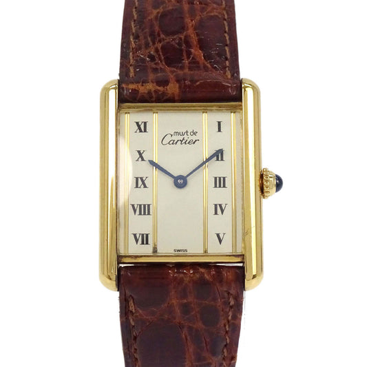 Cartier * Must Tank Vermeil LM Ref.66958 23mm Quartz Watch SV925