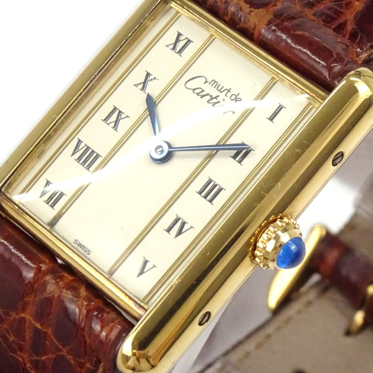 Cartier * Must Tank Vermeil LM Ref.66958 23mm Quartz Watch SV925