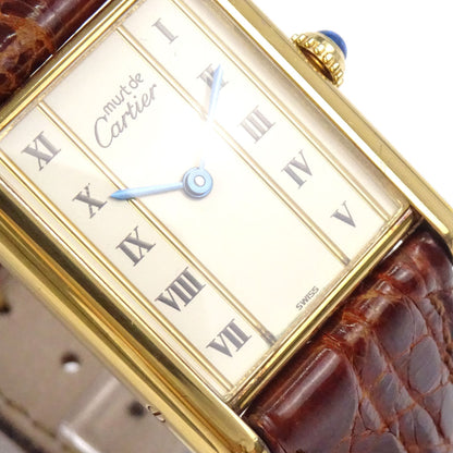 Cartier * Must Tank Vermeil LM Ref.66958 23mm Quartz Watch SV925