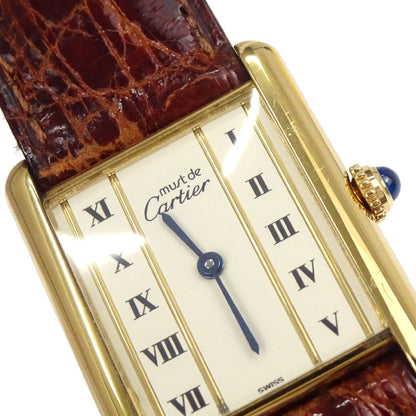 Cartier * Must Tank Vermeil LM Ref.66958 23mm Quartz Watch SV925
