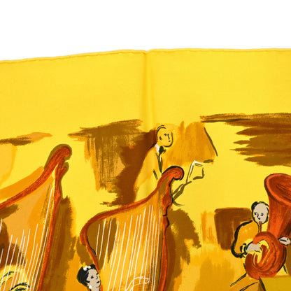 Hermes Scarf Carre 90 Concerto Yellow Small Good