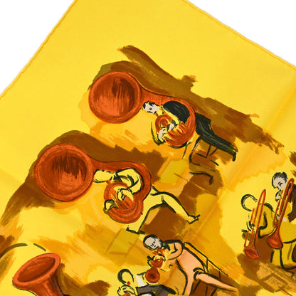 Hermes Scarf Carre 90 Concerto Yellow Small Good