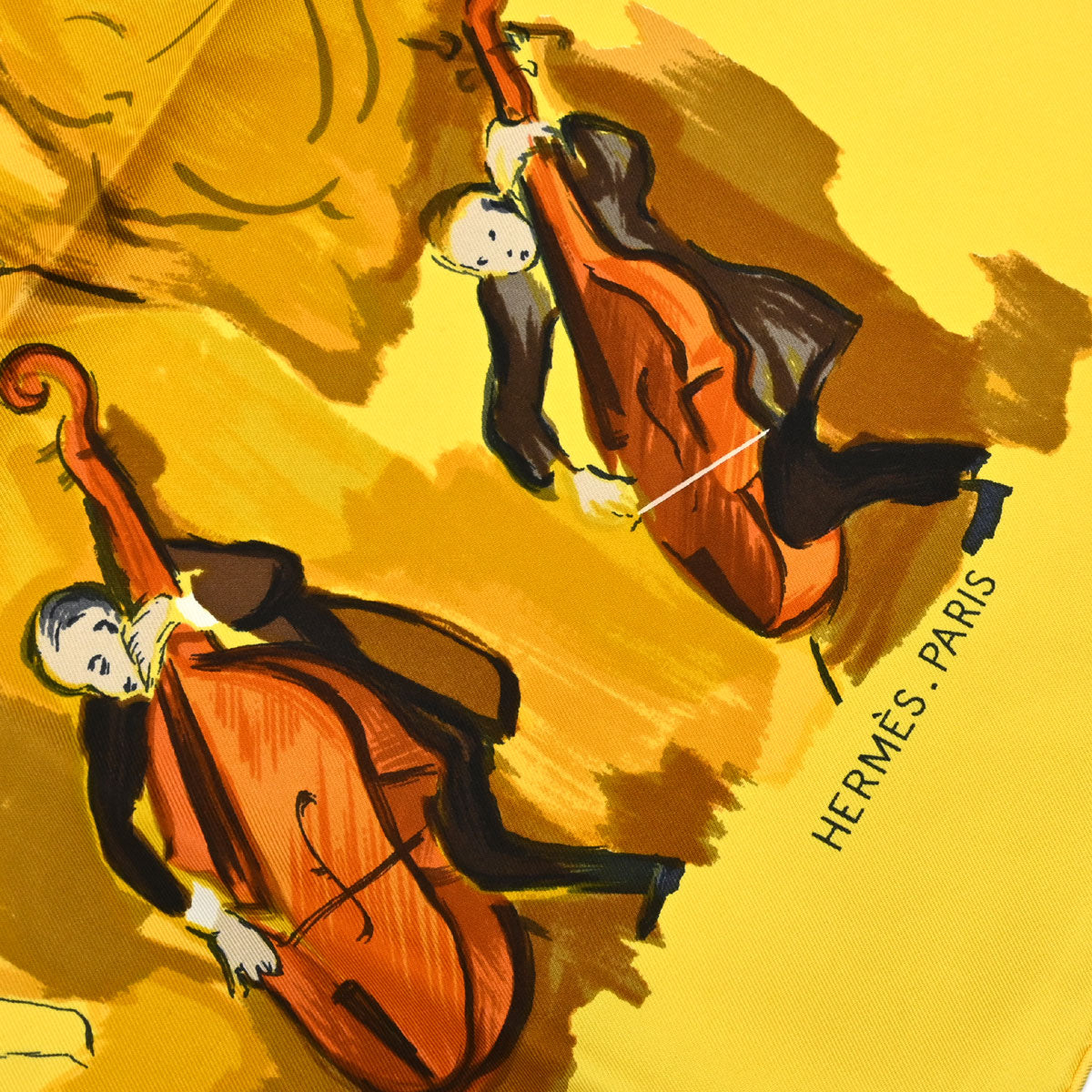 Hermes Scarf Carre 90 Concerto Yellow Small Good