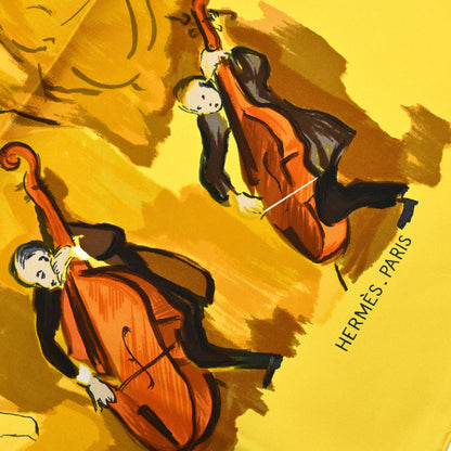 Hermes Scarf Carre 90 Concerto Yellow Small Good