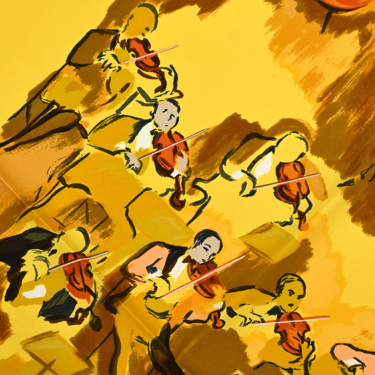 Hermes Scarf Carre 90 Concerto Yellow Small Good