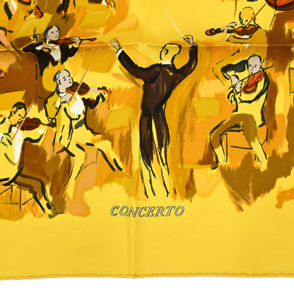 Hermes Scarf Carre 90 Concerto Yellow Small Good