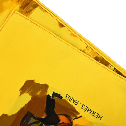 Hermes Scarf Carre 90 Concerto Yellow Small Good